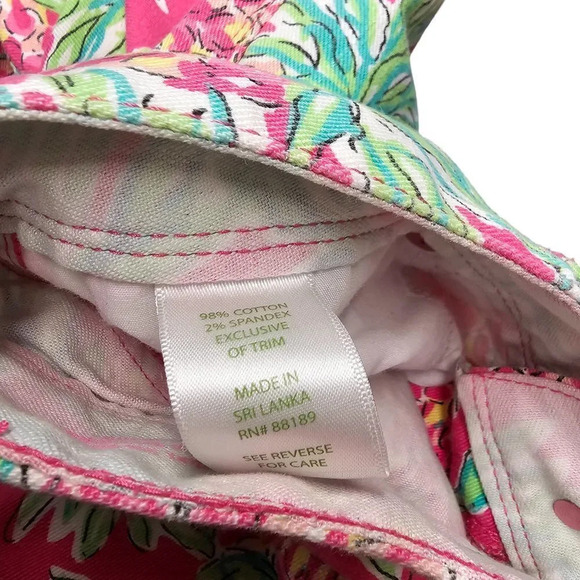 Lilly Pulitzer Womens Worth Straight Jeans Spike The Punch Orchid Pineapple Sz 6 - Picture 4 of 9